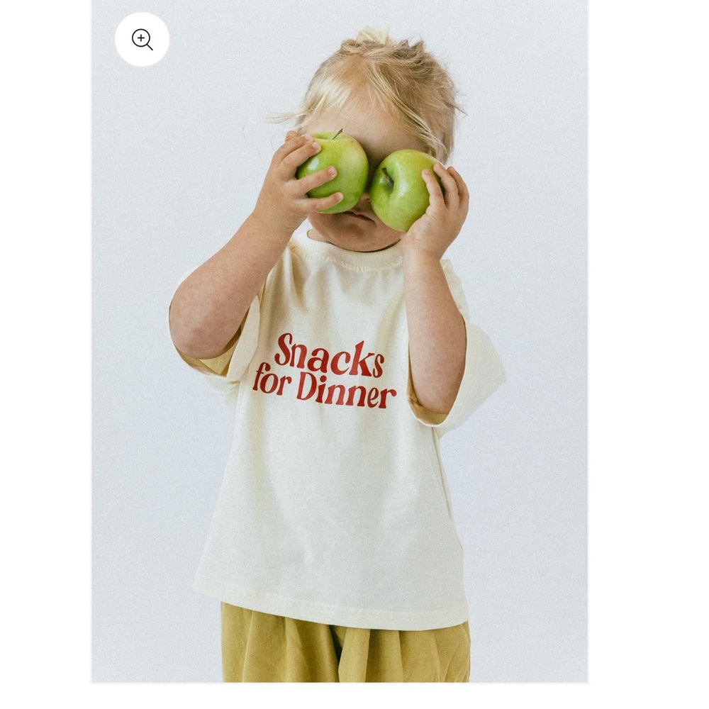 Snacks for Dinner Cream oversized T-Shirt toddler